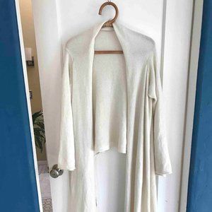 CASHMERE  CLUB MONACO IVORY CARDIGAN/ WRAP AROUND SHAWL size M/L